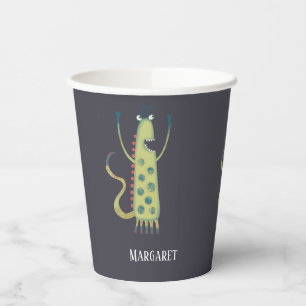 Cute Monsters Personalized Paper Cups