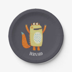 Cute Monsters Personalized Paper Plate
