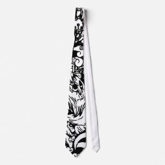 Cute Monsters & Voodoo Dolls in Black & White Tie