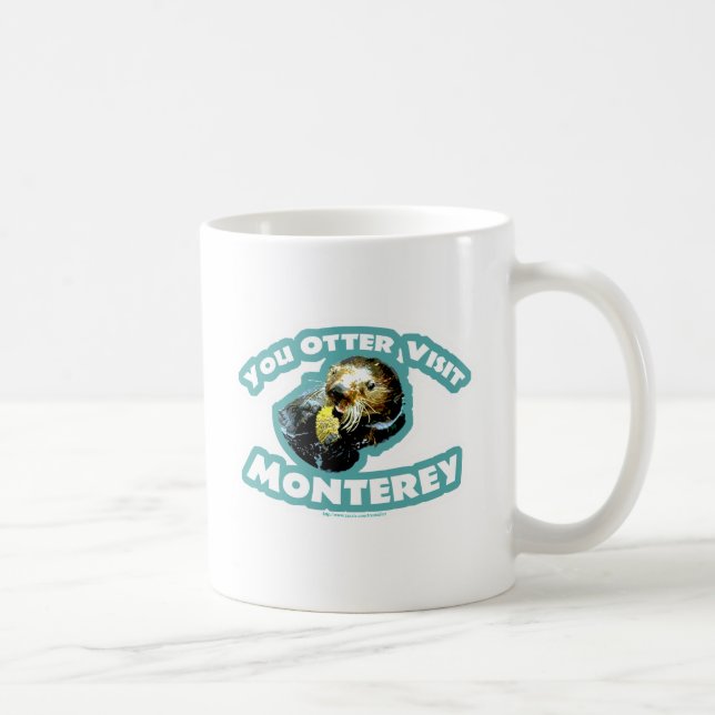 Cute Monterey Otter Visit Travel Fun Coffee Mug (Right)