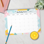 Cute Monthly Planner Abstract Pastel Notepad<br><div class="desc">This cute and funky monthly planner has an abstract design featuring different shapes in pastel colours. This is an undated monthly planner where you fill in the dates yourself and use it month after month.</div>