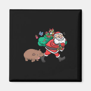 Cute Moo Deng &amp; Santa Ba  Magnet