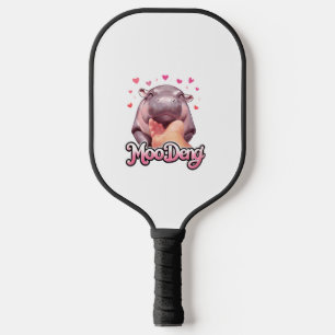 Cute Moo Deng Hippo Girlie Hearts for girls kids w Pickleball Paddle