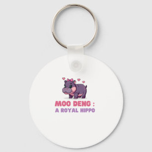 Cute MOO DENG ROYAL HIPPO Hippo Theme Zoology Pixe Keychain
