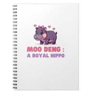Cute MOO DENG ROYAL HIPPO Hippo Theme Zoology Pixe Notebook