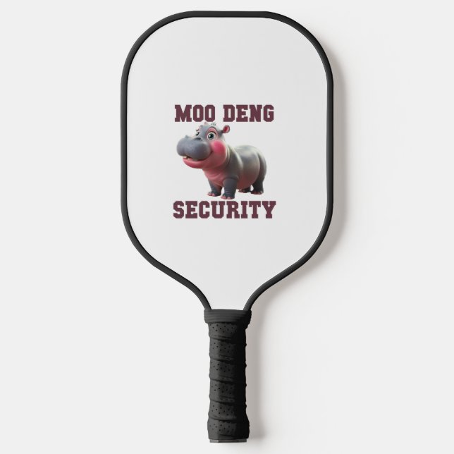 Cute MOO DENG SECURITY Dad Baby Hippo Papa Parent  Pickleball Paddle (Front)
