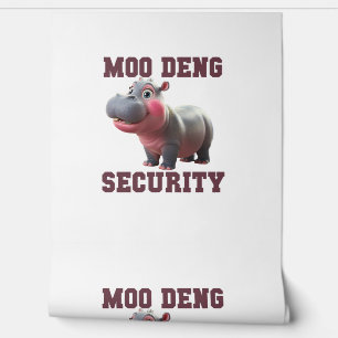 Cute MOO DENG SECURITY Dad Baby Hippo Papa Parent Wallpaper