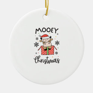 Cute Mooey Christmas Baby Highland Cow Xmas Cows L Ceramic Ornament