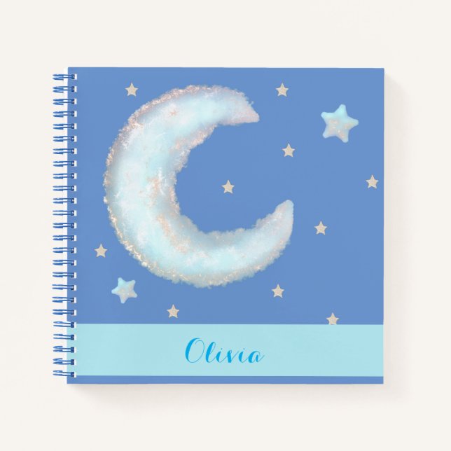 Cute moon and stars Spiral Notebook (Front)