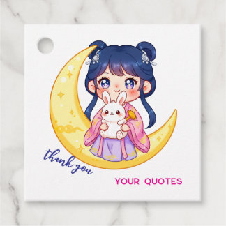Cute Moon Bunny Girl  Favour Tags