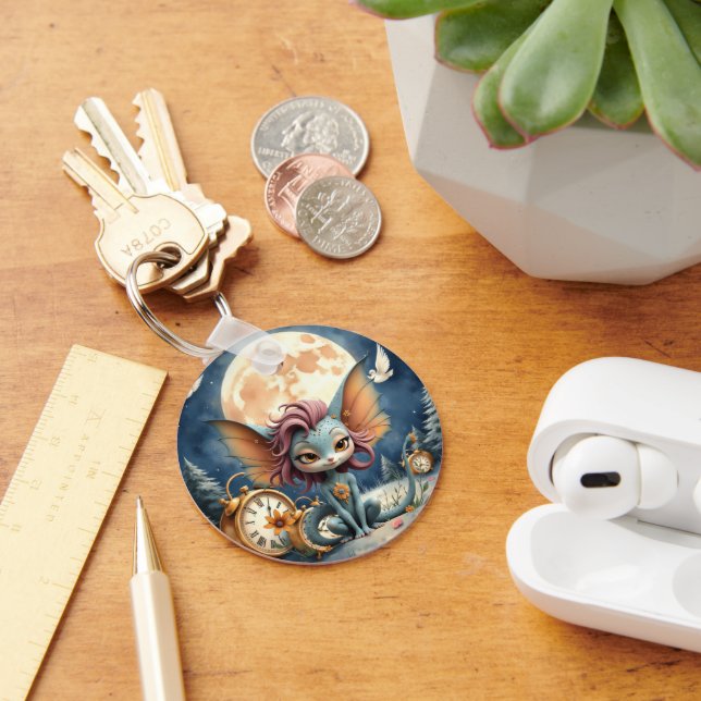 Cute Moonlit Fantasy Creature Keychain (Desk)