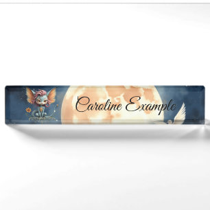 Cute Moonlit Fantasy Creature Nameplate