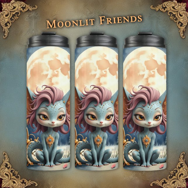 Cute Moonlit Fantasy Creature Thermal Tumbler (Creator Uploaded)