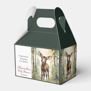 Cute Moose Baby Shower Gender Neutral  Favor Box