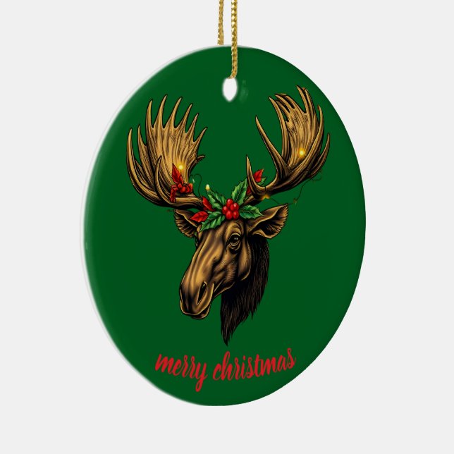 cute moose design ceramic ornament (Right)