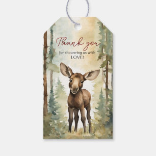 Cute Moose Gender Neutral Baby Shower Thank You Gift Tags