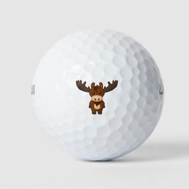Cute Moose Golf Ball (Front)
