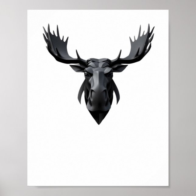 Cute Moose Hear 3d - Animals World Sticker1  Poster (Front)