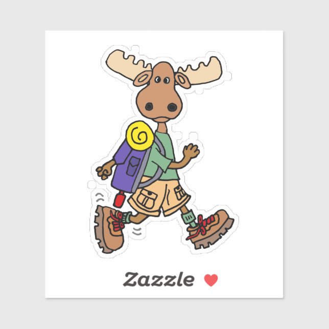 Cute Moose Hiker Cartoon (Sheet)