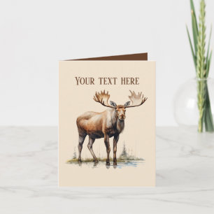 Cute moose lovers add text  card