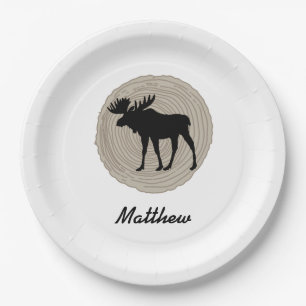 Cute Moose Paper Plate