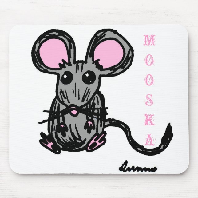 Cute Mooska Mouse Mousepad (Front)