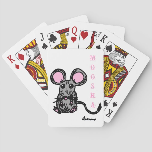 Cute Mooska Mouse Playing Cards (Back)