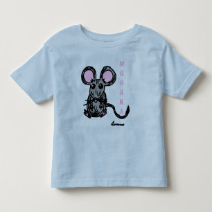 Cute Mooska Mouse Toddlers Ringer T-Shirt