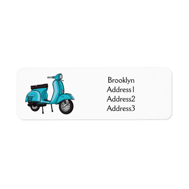 Cute moped motorcycle cartoon illustration  (Front)