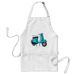Cute moped motorcycle cartoon illustration standard apron