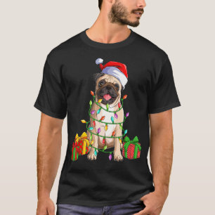Cute Mops Santa Pugmas Christmas Pug Dog  For Dog T-Shirt