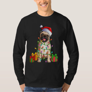 Cute Mops Santa Pugmas Christmas Pug Dog For Dog T-Shirt