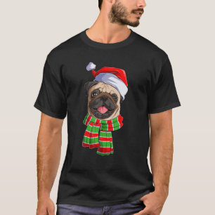 Cute Mops Santa Pugmas Christmas Pug Dog Gift For T-Shirt