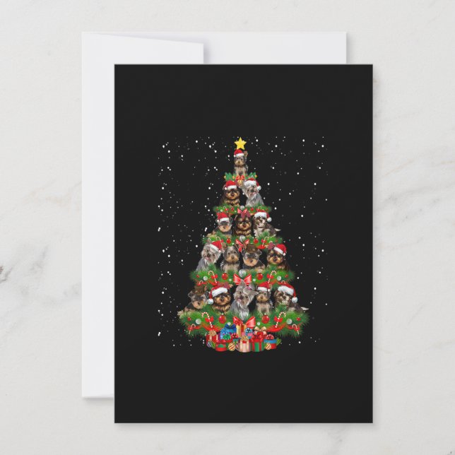 Cute Morkie Dog Christmas Tree Gifts Decor Xmas Tr Invitation (Front)