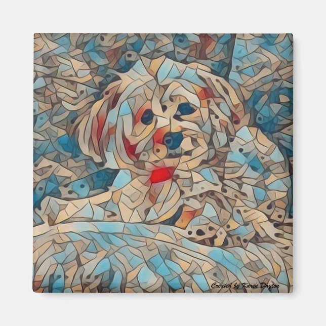 Cute Morkie Magnet of Copper (Front)