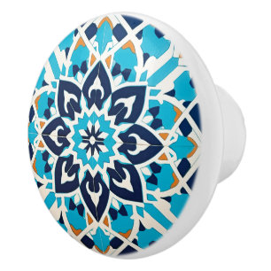 Cute Moroccan faux tile style  Ceramic Knob