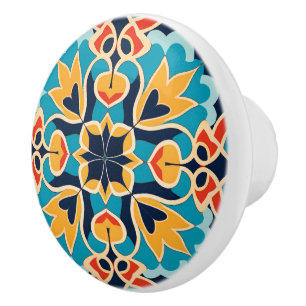 Cute Moroccan faux tile style  Ceramic Knob