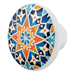 Cute Moroccan faux tile style  Ceramic Knob