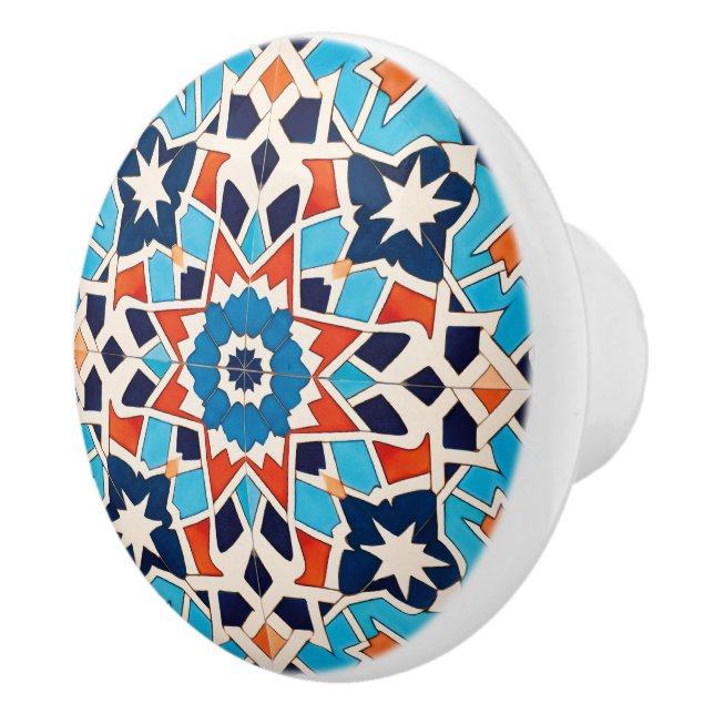 Cute Moroccan faux tile style Ceramic Knob (Right)