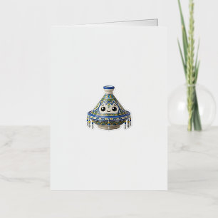 Cute Moroccan Kawaii Tajine Sticker Foil Greeting Card