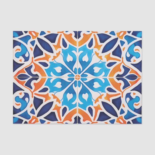 cute Moroccan tile pattern decoupage  Tissue Paper (Front)