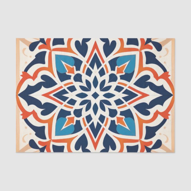 Cute Moroccan tile pattern decoupage  Tissue Paper (Front)