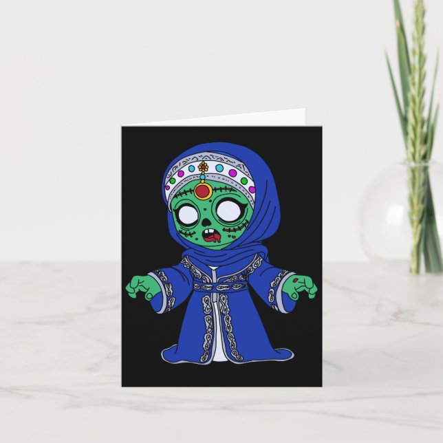 Cute Moroccan Zombie Note Card (Front)