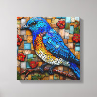 Cute mosaic bird
