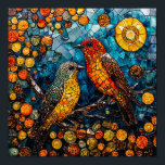 Cute mosaic birds poster<br><div class="desc">Cute mosaic birds</div>