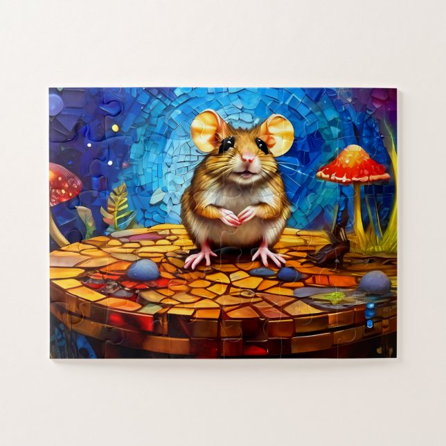 Cute Mosaic Field Souris Vive puzzle de couleur (Horizontal)