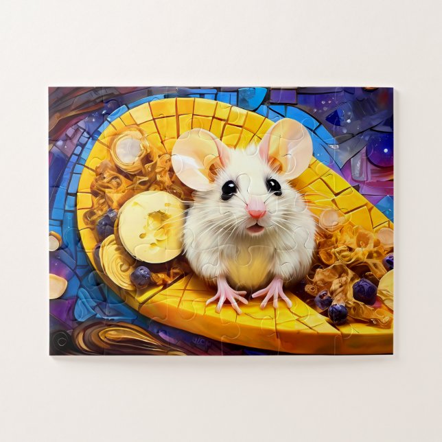 Cute Mosaic Field Souris Vive puzzle de couleur (Horizontal)