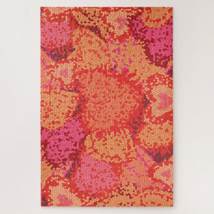Cute mosaic hearts design jigsaw puzzle