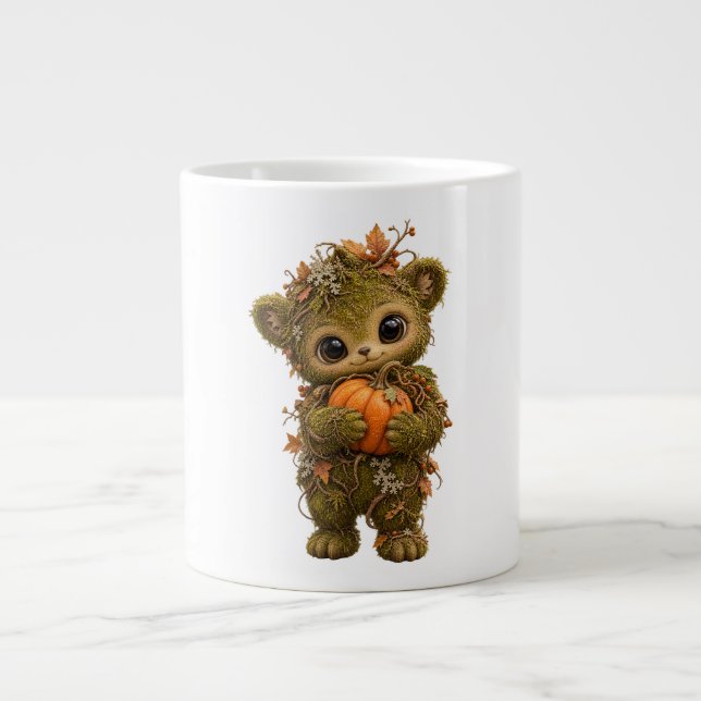 Cute Moss Bear Pumpkin Mug (Front)