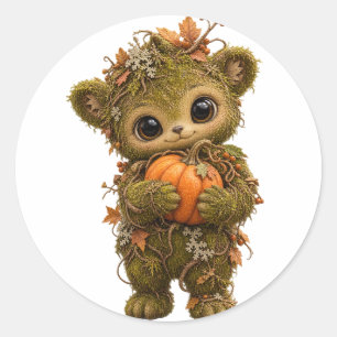 Cute Moss Bear Pumpkin Sticker